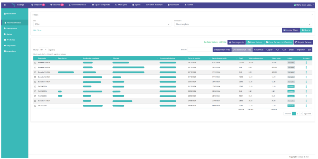 Facturación para abogados